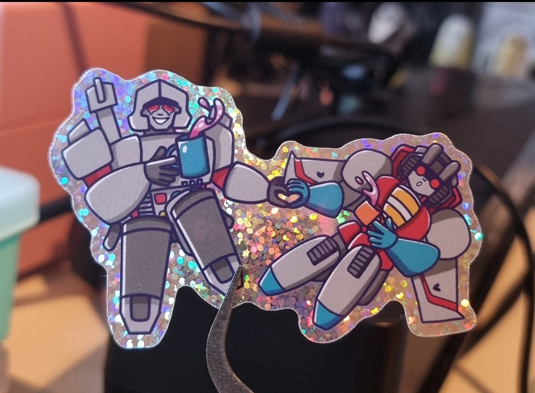 Megatron Starscream Glitter Sticker